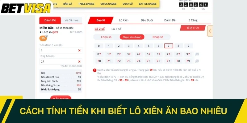 Cách tính tiền khi biết lô xiên ăn bao nhiêu