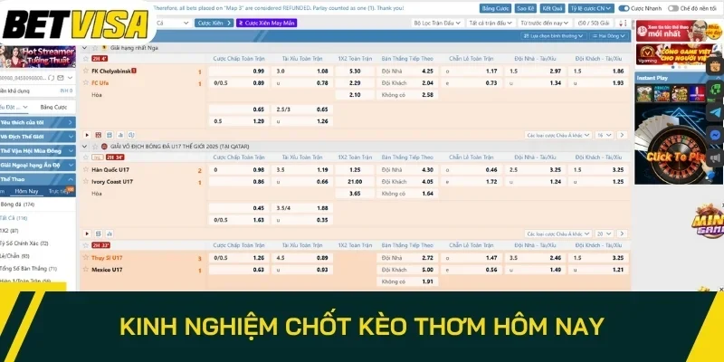Kinh nghiệm chốt kèo thơm hôm nay