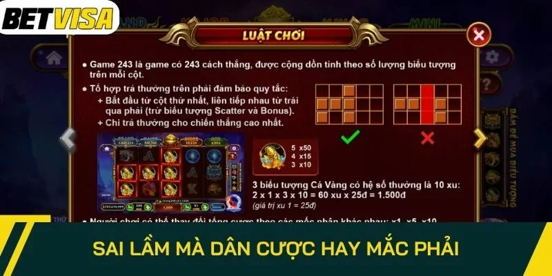 Sai lầm mà dân cược hay mắc phải